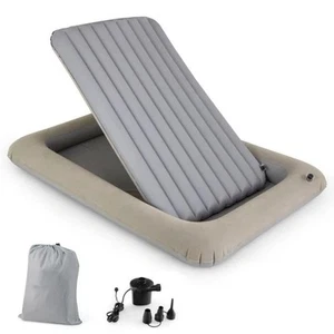COSTWAY Aufblasbares Kleinkind Reisebett Tragbare Kinder Luftmatratze Set - Grau - Bild 1 von 3