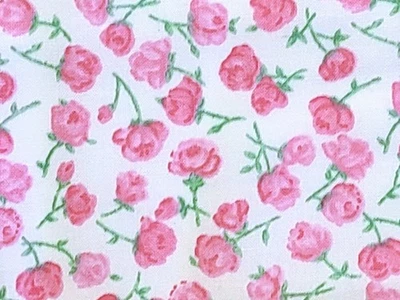 Sweet Pink Roses Allover Floral Quilting Century's Cotton Fabric 4.5yds - Image 1 of 3
