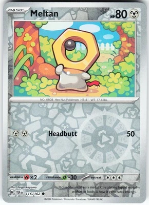 Meltan - 116/162 Pokemon SV05: Temporal Forces Reverse Holo Common NM - Image 1 of 2