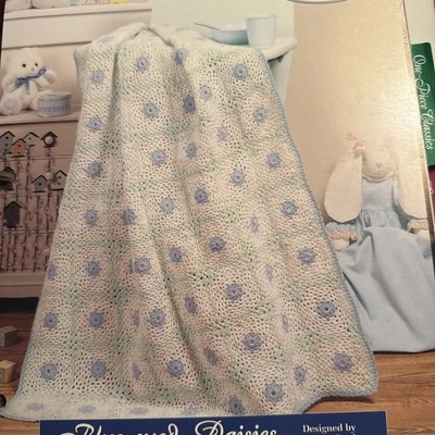 CROCHET Afghan Collector Series ~Blue eyed Daisies Afghan~PATTERN Only~ - Image 1 of 2