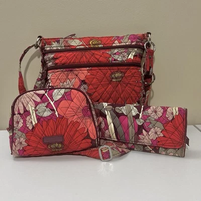 Vera Bradley Keep Charged Triple Zip Hipster Crossbody Bag Set Bohemian Blooms - Image 1 of 4