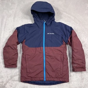Columbia Jacket Kids Size Small Blue Red Full Zip Insulated Hoodie Omni Tech - Picture 1 of 14