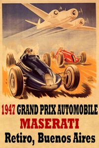 1947 Grand Prix Automobile Maserati Buenos Aires Vintage Poster Repro FREE S/H - Picture 1 of 1