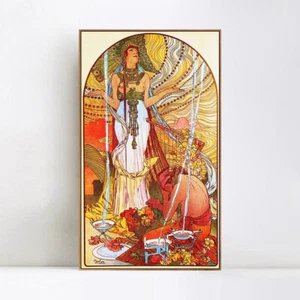  Framed Canvas Print Incantation.1898 by Alphonse Mucha Wall Art Home Decor - Picture 1 of 17