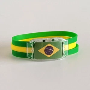 National Flag LED Silicone Bracelet Glow BRAZIL BRASIL - New - Picture 1 of 6