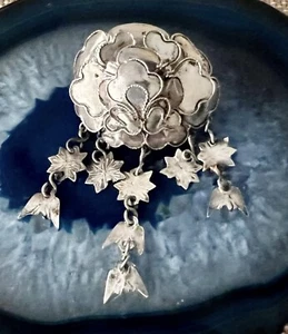 VTG Native American 925 Sterling Silver Brooch Dangling Star Bird Charms Navajo - Picture 1 of 7