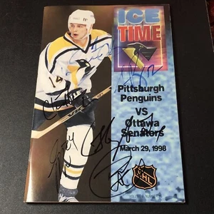 Programa Autografiado NHL Pittsburgh Penguins Ice Time 29/03/1998 Firmado por 6 - Imagen 1 de 6