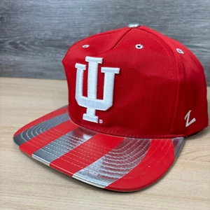 Indiana Hoosiers Hat Cap Snapback Red Gray Reflective Adjustable Zephyr - Picture 1 of 11