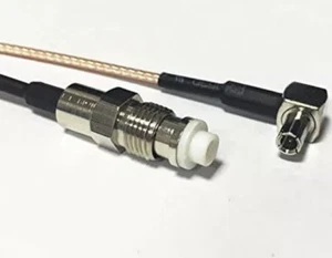 12 Inch TS9 male plug right angle to FME female jack RF jumper cable RG178 USA - Picture 1 of 1