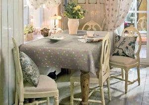 Baumwolle Tischdecke Meterware abwaschbar, taupe mit Punkt 226-2110 - Bild 1 von 1