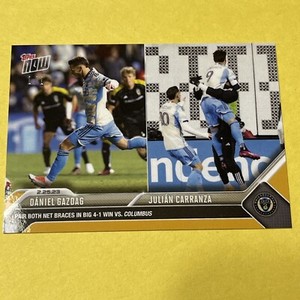 2023 Topps Now MLS 7 DANIEL GAZDAG JULIAN CARRANZA PHILADELPHIA UNION GOLD 1/1