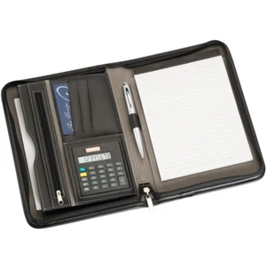 New York A5 Zippered Compendium Leather Look with Calculator Delivery Australia - Picture 1 of 18