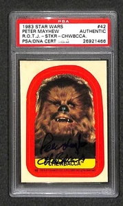 Peter Mayhew CHEWBACCA 1983 Topps STAR WARS Signed Autographed Sticker Card PSA - Picture 1 of 2