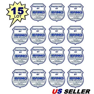 BRINKS Shield Logo Home Security Alarm System In Use Warning Sticker Decals Lot - Picture 1 of 4