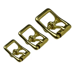 Solid Brass Roller Middle Bar Buckles 5/8" 3/4" 1" - Picture 1 of 4