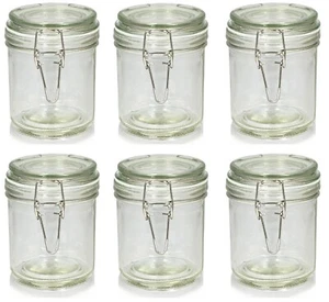 6 x CLIP TOP 'KILNER STYLE' TERRINE STORAGE GLASS JARS W/ AIRTIGHT SEAL 325ML - Picture 1 of 4