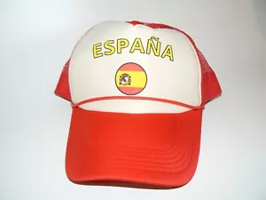 Vintage Espana Spain Mesh Snapback Red Yellow Trucker Farmer Hat Cap NWOT - Picture 1 of 8