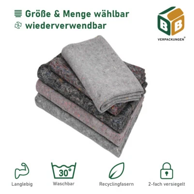 BB-VERPACKUNGEN® Möbeldecken Größe & Maß wählbar Packdecken Umzugsdecke strapazierfähig langlebig