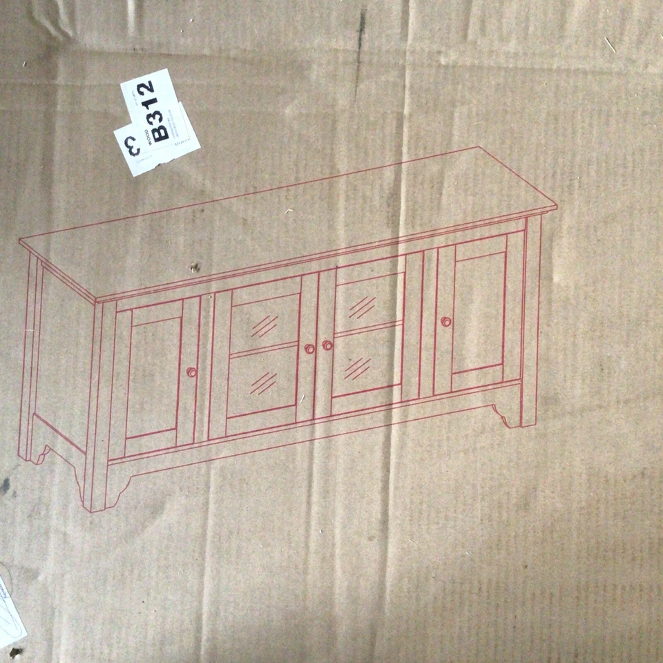 Consola de almacenamiento con soporte multimedia de TV de madera de 52" - blanca Foto 1 de 2