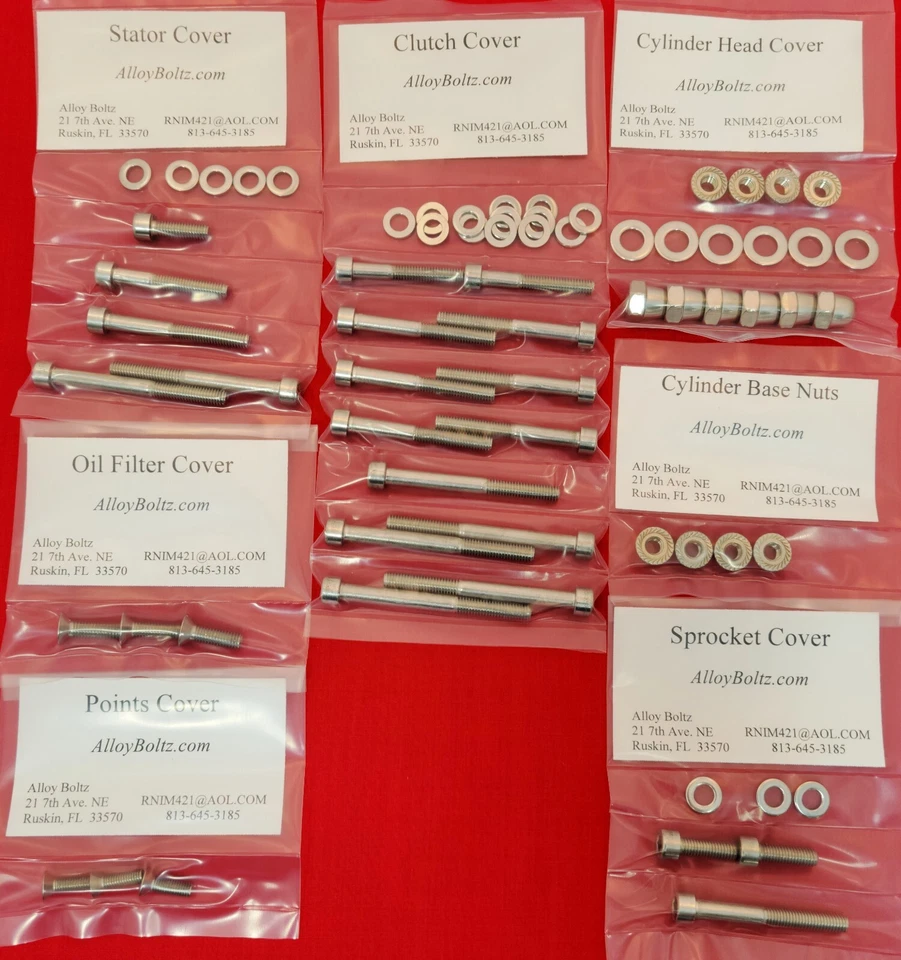 HONDA 1967-1969 CL125A SS125A PULIDO ACERO INOXIDABLE MOTOR PERNO TORNILLO JUEGO Foto 1 de 1