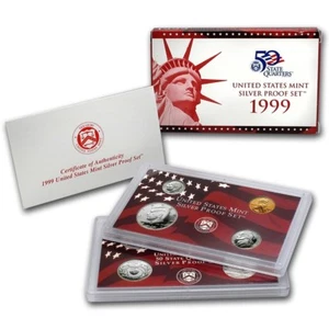 (1) 1999 S United States SILVER Proof Set in Original Box with COA - Picture 1 of 3