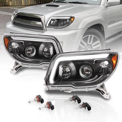 For 06-09 Toyota 4Runner *NEW* BLACK LED Tube DRL Projector Headlights Headlamps - Image 1 of 4
