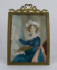 Antique Hand Painted Miniature Portrait Of Élisabeth Louise Vigée Le Brun