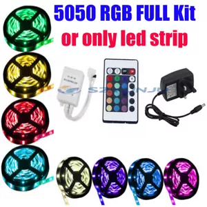RGB LED STRIP LIGHTS COLOUR CHANGING UNDER CABINET KITCHEN LIGHTING SMD 5050 12V - Picture 1 of 28