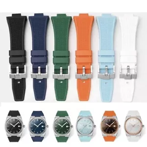 Rubber Watch Strap For Tissot PRX 12mm Powermatic 80 40mm Waffle Quick Release - Picture 1 of 10