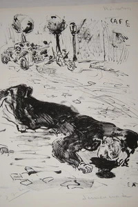 LITHOGRAPHIE ELIE ANDRE SIGNEE DERNIERE MITRAILLADE GUERRE 39-45 RESISTANCE - Picture 1 of 1