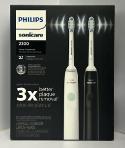 Philips Sonicare 2300 Power Toothbrushes 2 Pack Black/White -HX3665/04