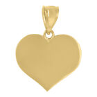14K Yellow Gold Heart Polished Charm Pendant for Women 1.7g