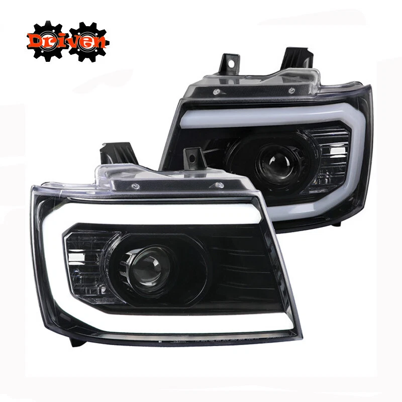 Faros proyectores brillantes para 07-13 Avalanche Tahoe Suburban con tira LED C DRL Foto 1 de 4