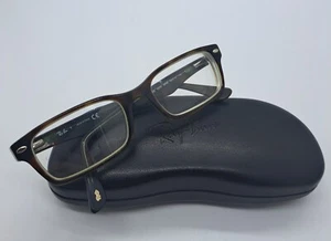 RAYBAN BROWN eyeglasses TORTOISE RECTANGLE glasses frame MOD: RB5206 2445 52/18 - Picture 1 of 19