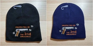 NEW ARRIVALS Protect By the 2nd Amendment Winter Beanies Warm Hat - Picture 1 of 5