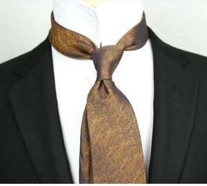 New Classic Striped Gold Gray JACQUARD WOVEN 100% Silk Men's Necktie Tie - Bild 1 von 1