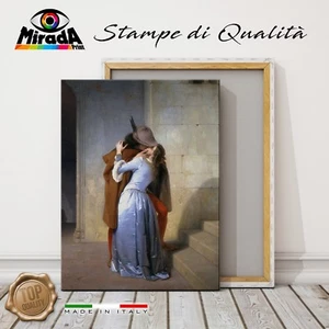 Cuadro Francesco Hayez El Beso Impresión Lona Lienzo Milán Amor Brera Donna Mens - Photo 1/2