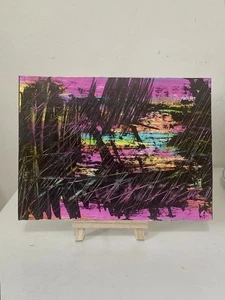 Abstract Environment.  Original Acrylic Painting on Cardboard  - Picture 1 of 5