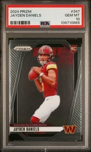 2024 Panini Prizm Jayden Daniels Rookie #347 PSA 10 Gem Mint Commanders - Picture 1 of 3