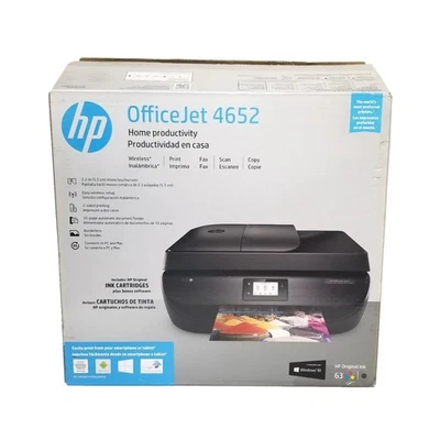 HP OfficeJet 4652 All-In-One Printer 1200 DPI Color Scanner Copier Original Box - Image 1 of 4