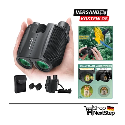 Aurosports 10x25 Kompakt Fernglas | Faltbar Nachtsicht | ✅ Blitzversand