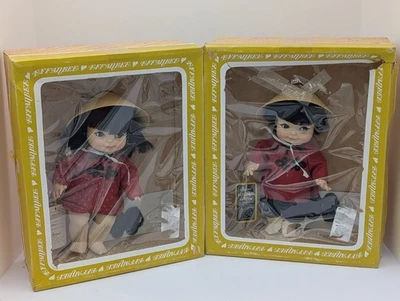 Effanbee 1983 Just Friends Collection 11" Fortune Cookie Girl #6208 & Boy #6207 - Image 1 of 4