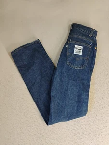 Jeans Levis de Colección para Mujer Talla 26 Denim Oscuro Años 70 Años 80 Parche Blanco Doble Caballo - Imagen 1 de 14