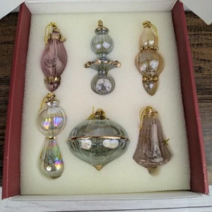 Lot of 6 Vintage LENOX OLDE WORLD Christmas ORNAMENTS Assorted Colors w/Box - Picture 1 of 11