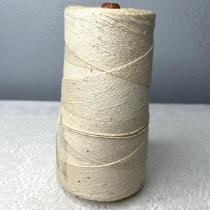 Kegelspule cremeweiß Schnur Jute Garn 7" hoch 1,1 Pfund Handwerk Geschäft Vintage - Bild 1 von 9