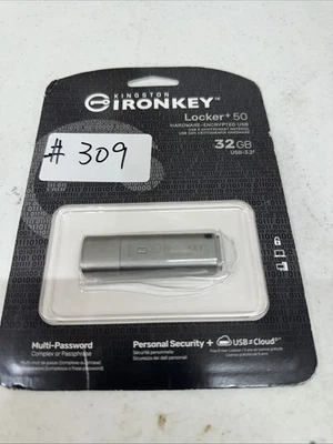 Ironkey Locker+ 50 x 32GB Encrypted USB Flash Drive USB CLOUD 3.2 Gen 1 XTS-AES - Image 1 of 4