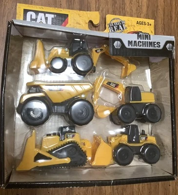 Cat Mini Machines Caterpillar Construction Toys 5 Piece Set 2016 New In Box - Image 1 of 4