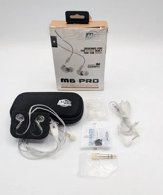 MEE audio M6 PRO 2nd‑Gen IEMs – Detachable Cables, Memory‑Wire Earhooks (Clear) - Image 1 of 3