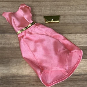 Vintage 1970s Growing Hair Barbie Doll Original Pink Dress With Tag & Handbag - Picture 1 of 6