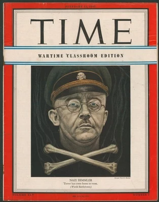 Time Magazine February 12 1945 WWII Nazi Henrich Himmler~Wartime Classroom - Image 1 of 2